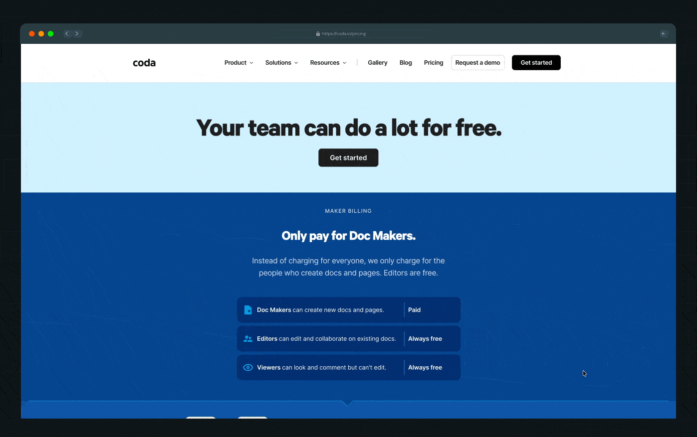 Coda Pricing Page Preview